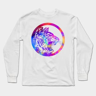 Rainbow Circle Tiger Head Long Sleeve T-Shirt